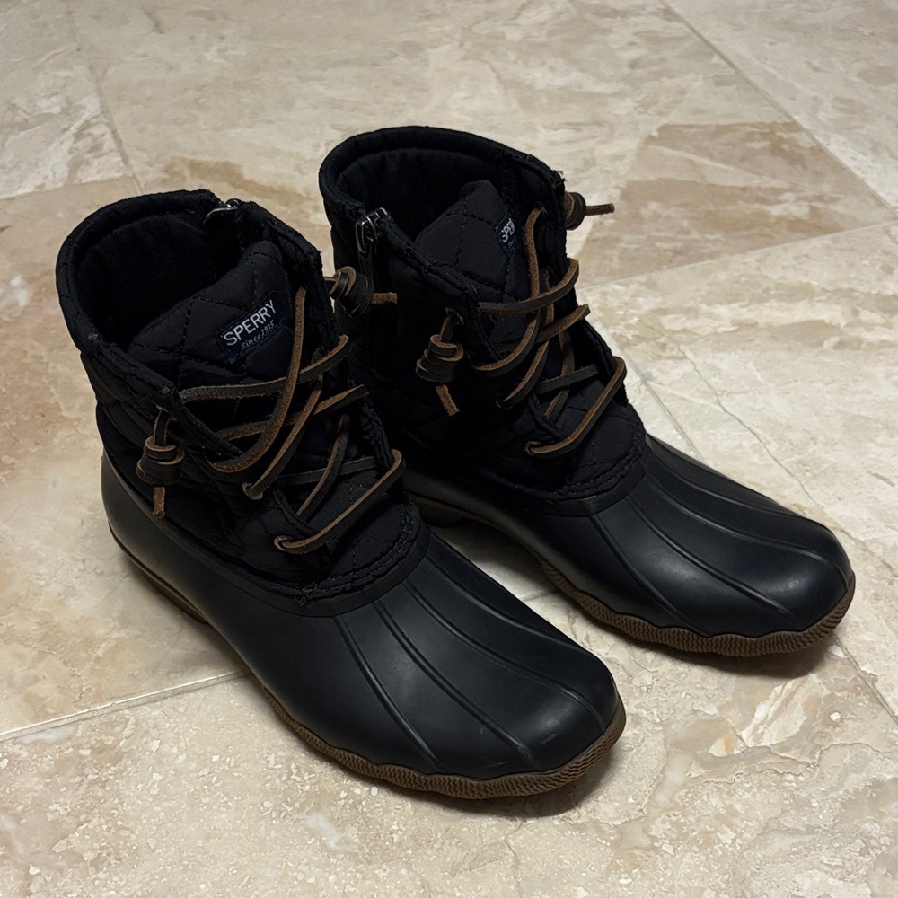 Sperry Navy and Brown Waterproof Boots - fits women size 6